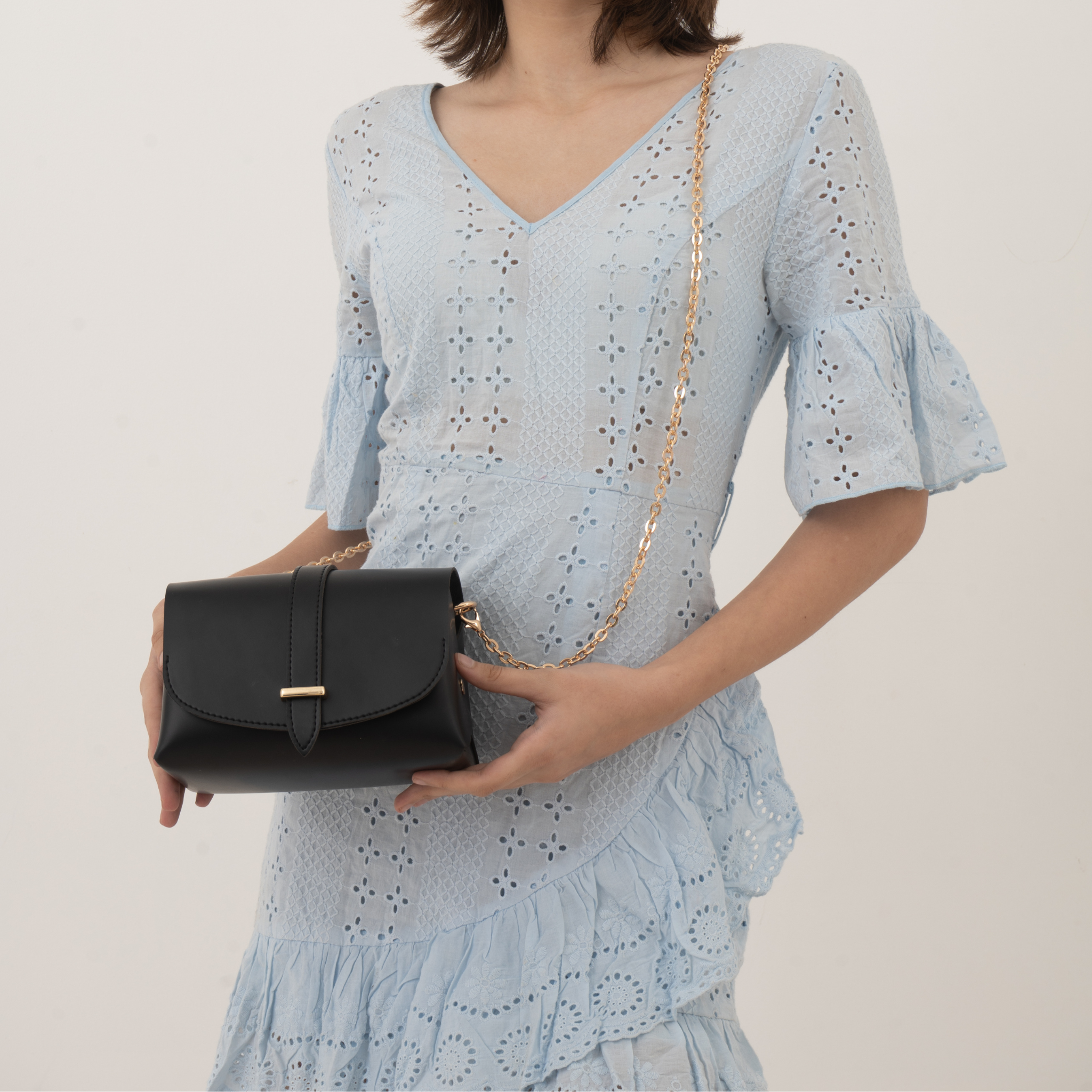 Black Eva + Black Plain Pochette Belt with Phone Case