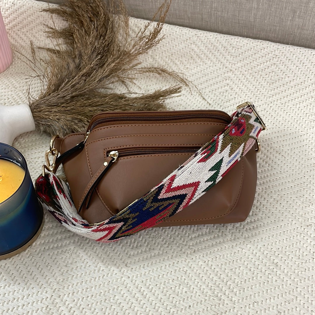 BUM BAG IN BROWN WITH TRIBAL BELT