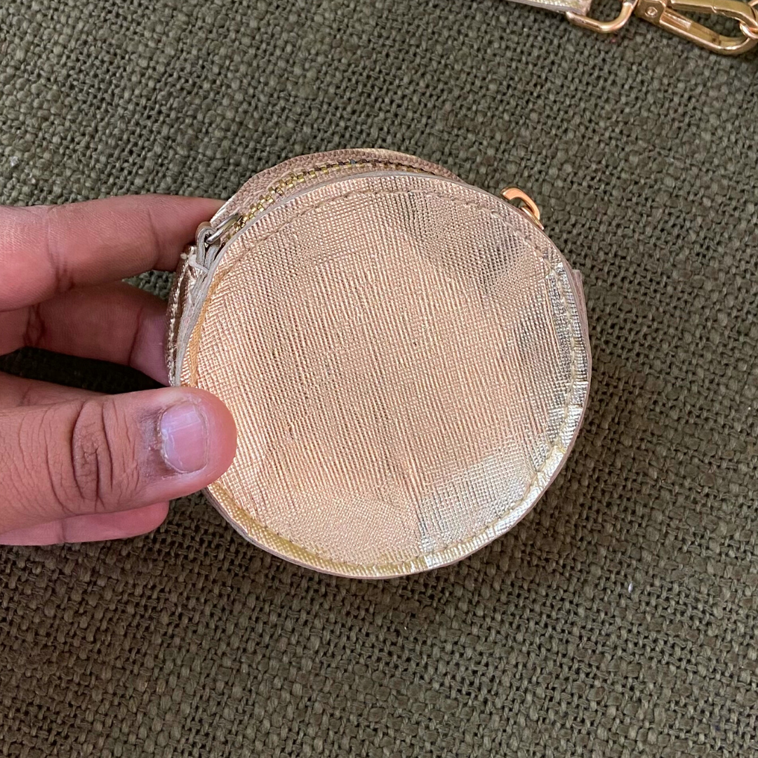 Gold Metallic Plain Pochette only Belt