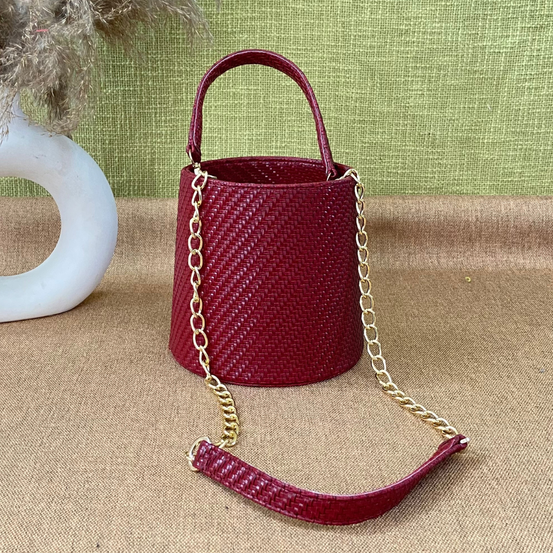 Maroon Bucket Bag