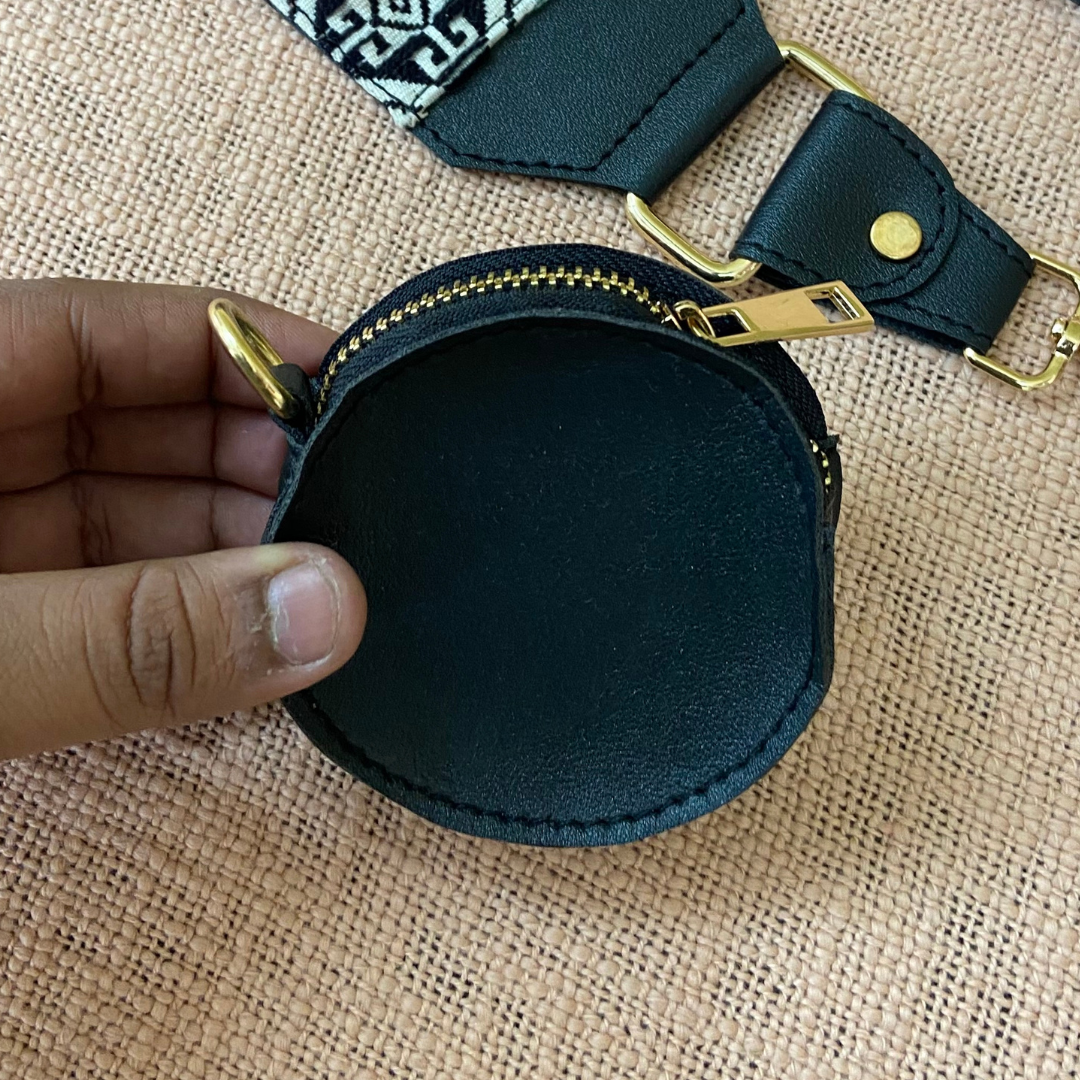 Black with Multi-Color Diamond Pochette only Belt.