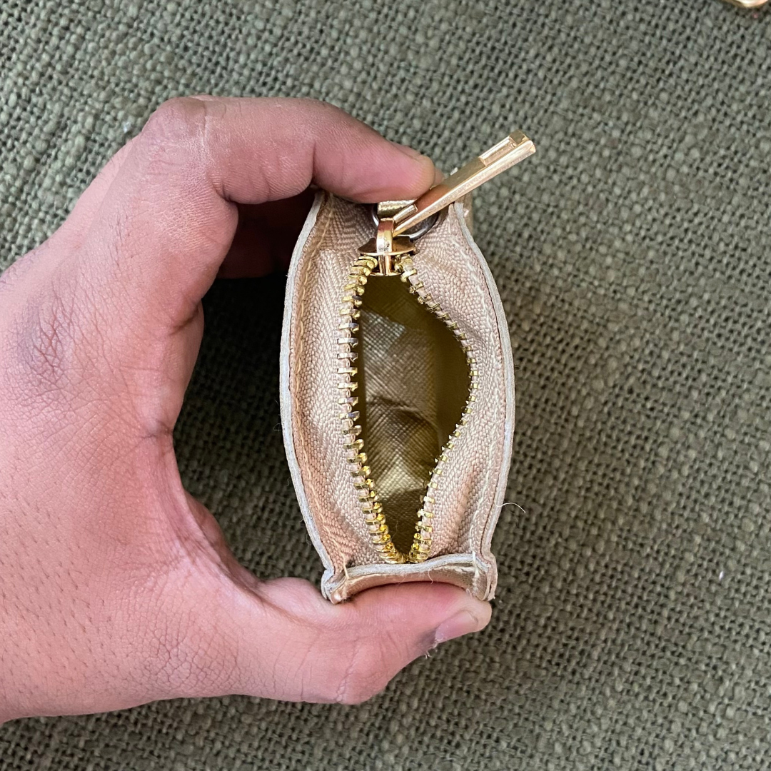 Gold Metallic Plain Pochette only Belt