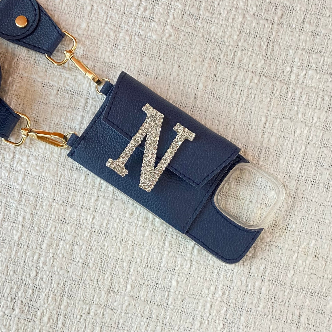 Blue Plain Pochette Belt with Phone Case