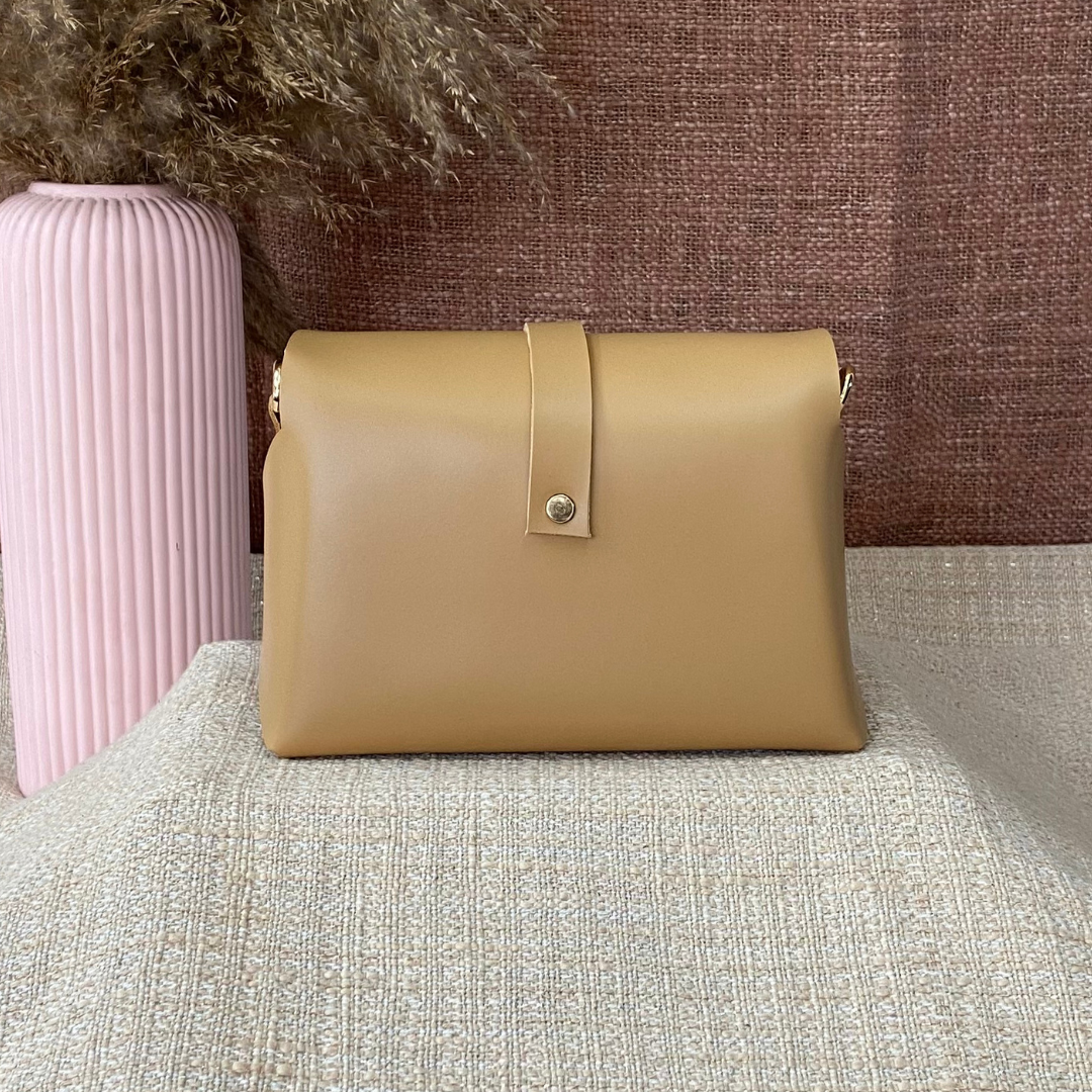 Beige Eva Bag with T-Shape Design Belt + Mini Wallet
