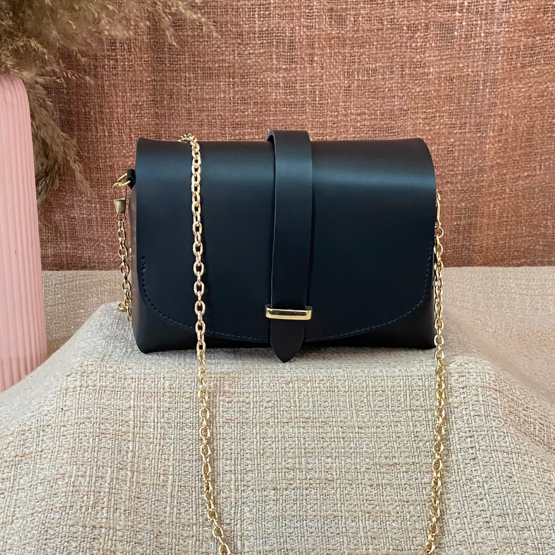 Black Eva Bag with Pink and Mint green Diamond Print Belt.