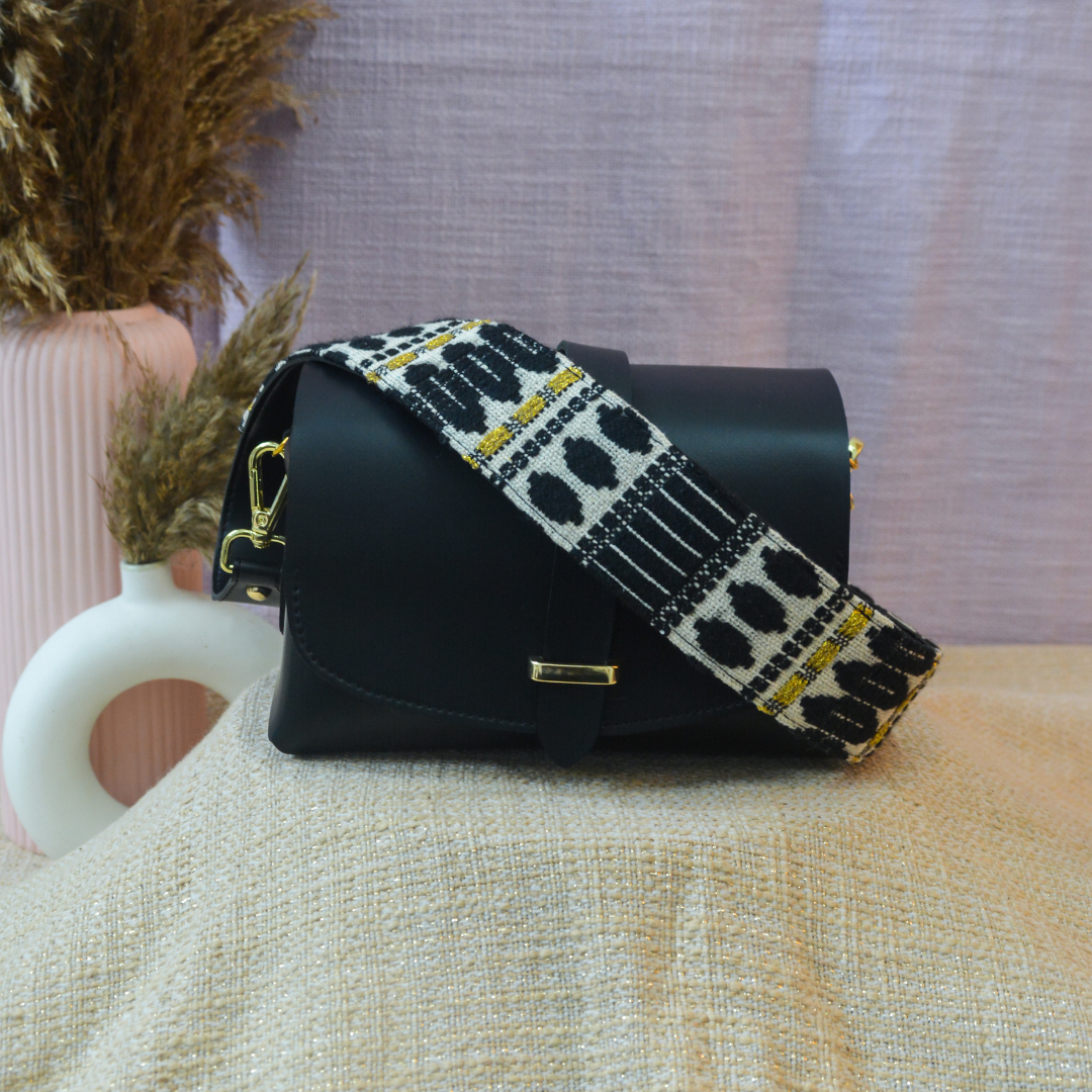 Black Eva Bag with Black Bullet Belt + Big Wallet