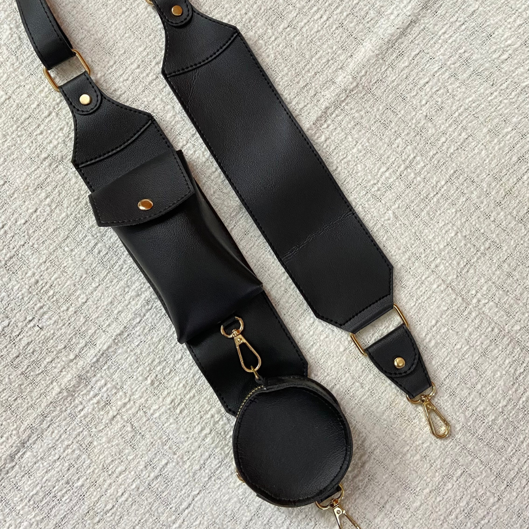 Black Pouch + Black Plain Pochette Belt