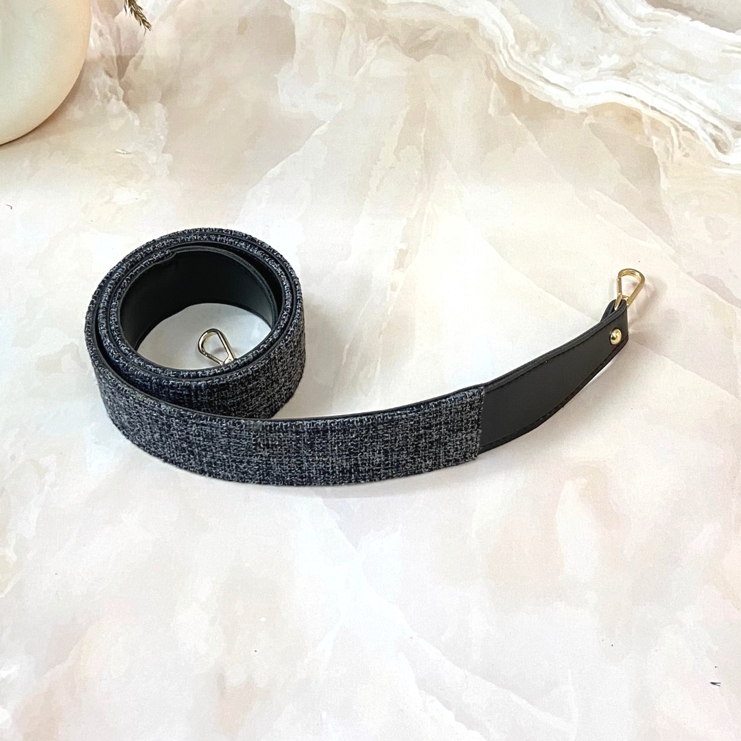 Black with Charcoal Grey Shoulder Strap