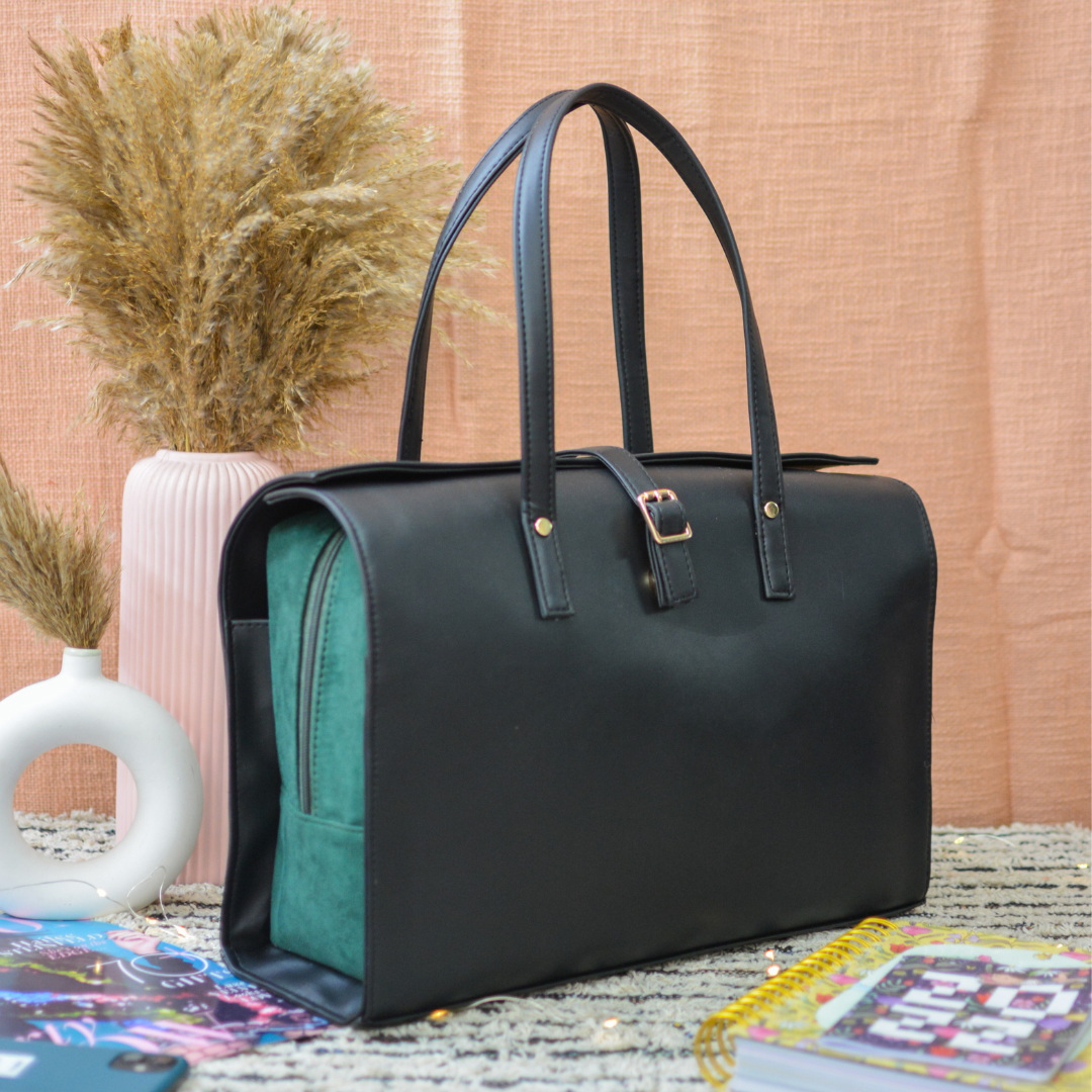 Black with Green Swede Leera 14inch Bag