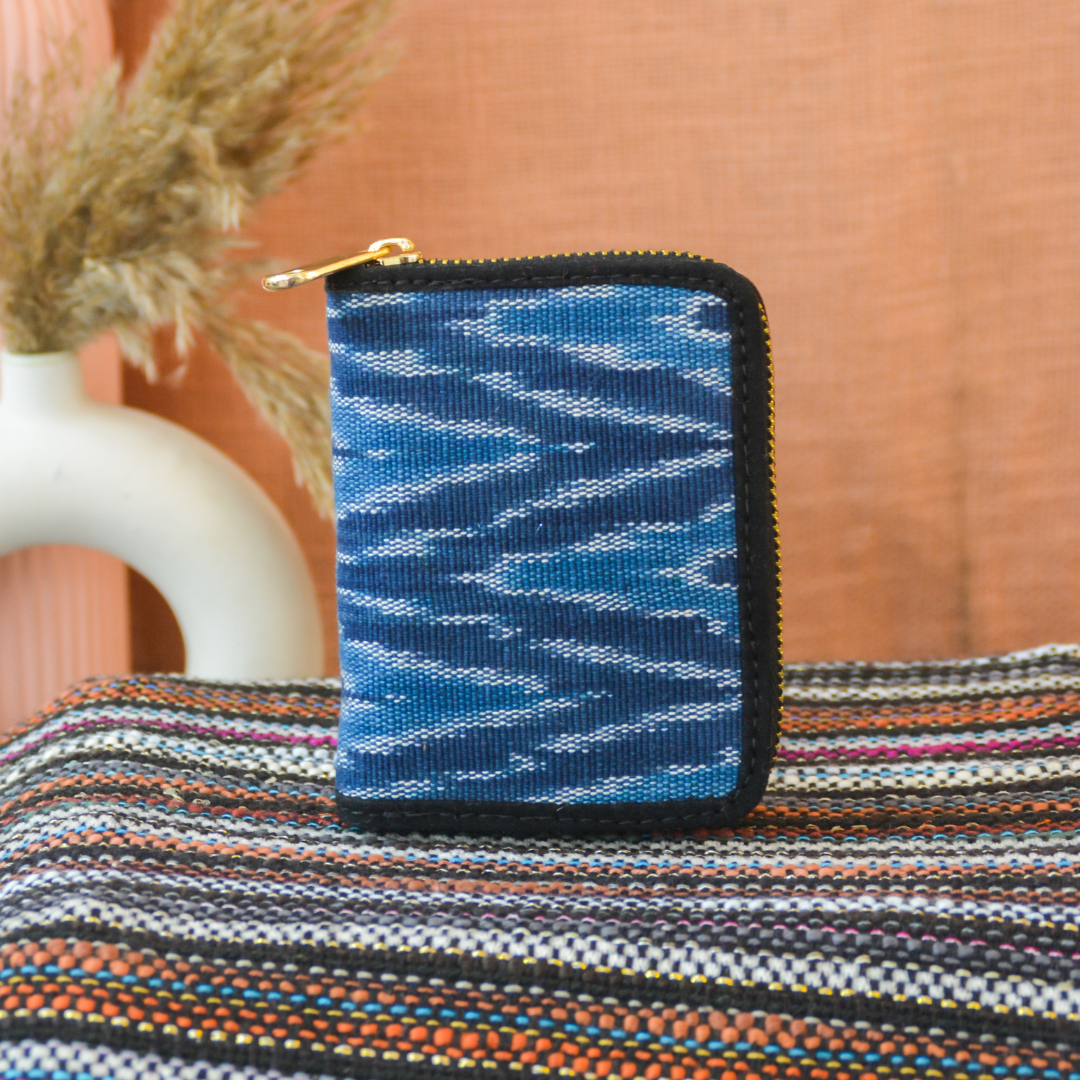 Blue Ikkat Mini Wallet