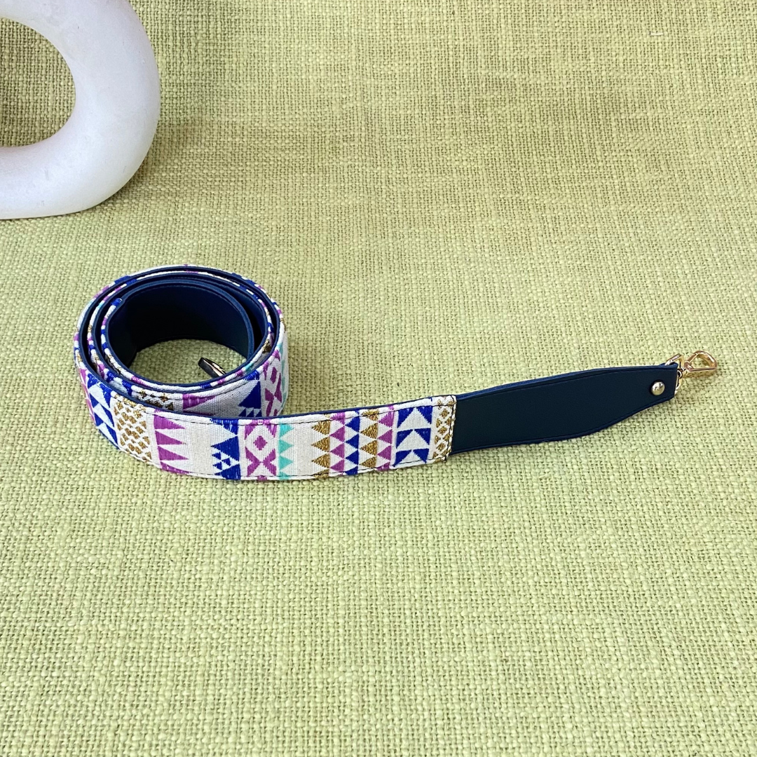 Blue Multi-color Triangle Shoulder Strap