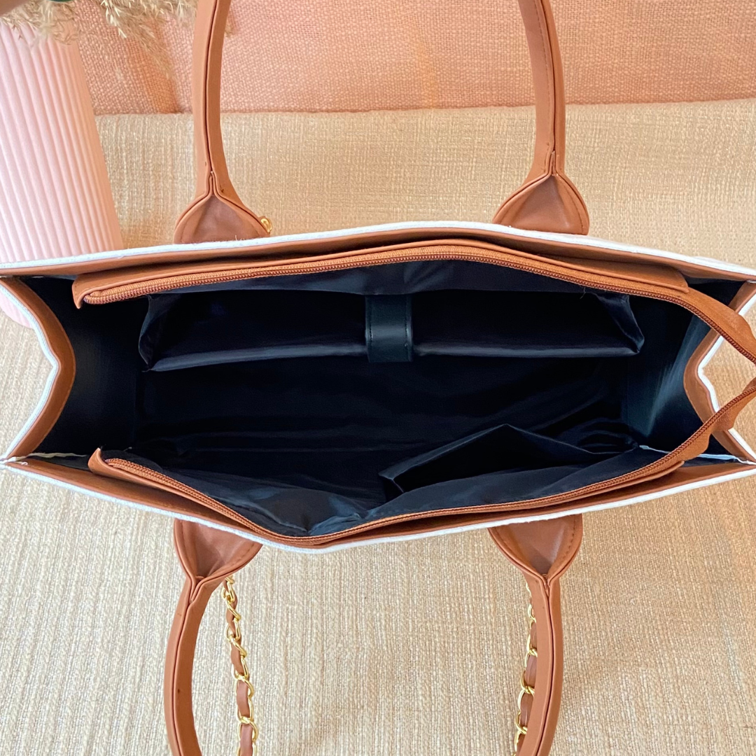 Brown Chain Tote 15inch.