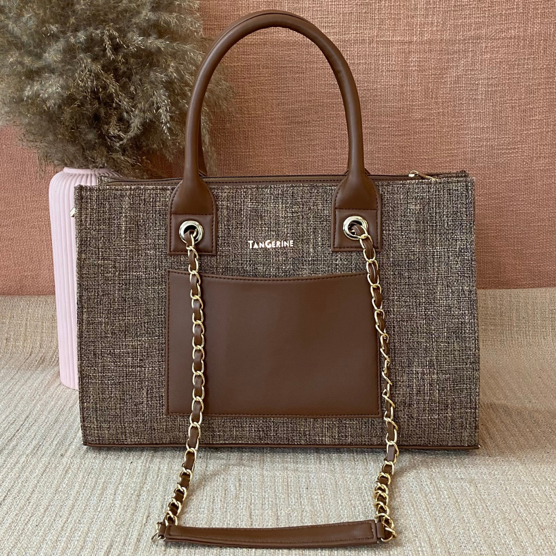 Brown Chain Tote 15inch.