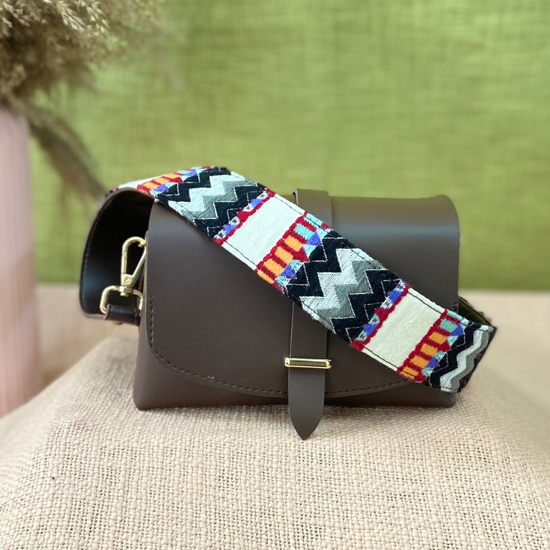 Dark Brown Eva Bag with Tribal Belt.