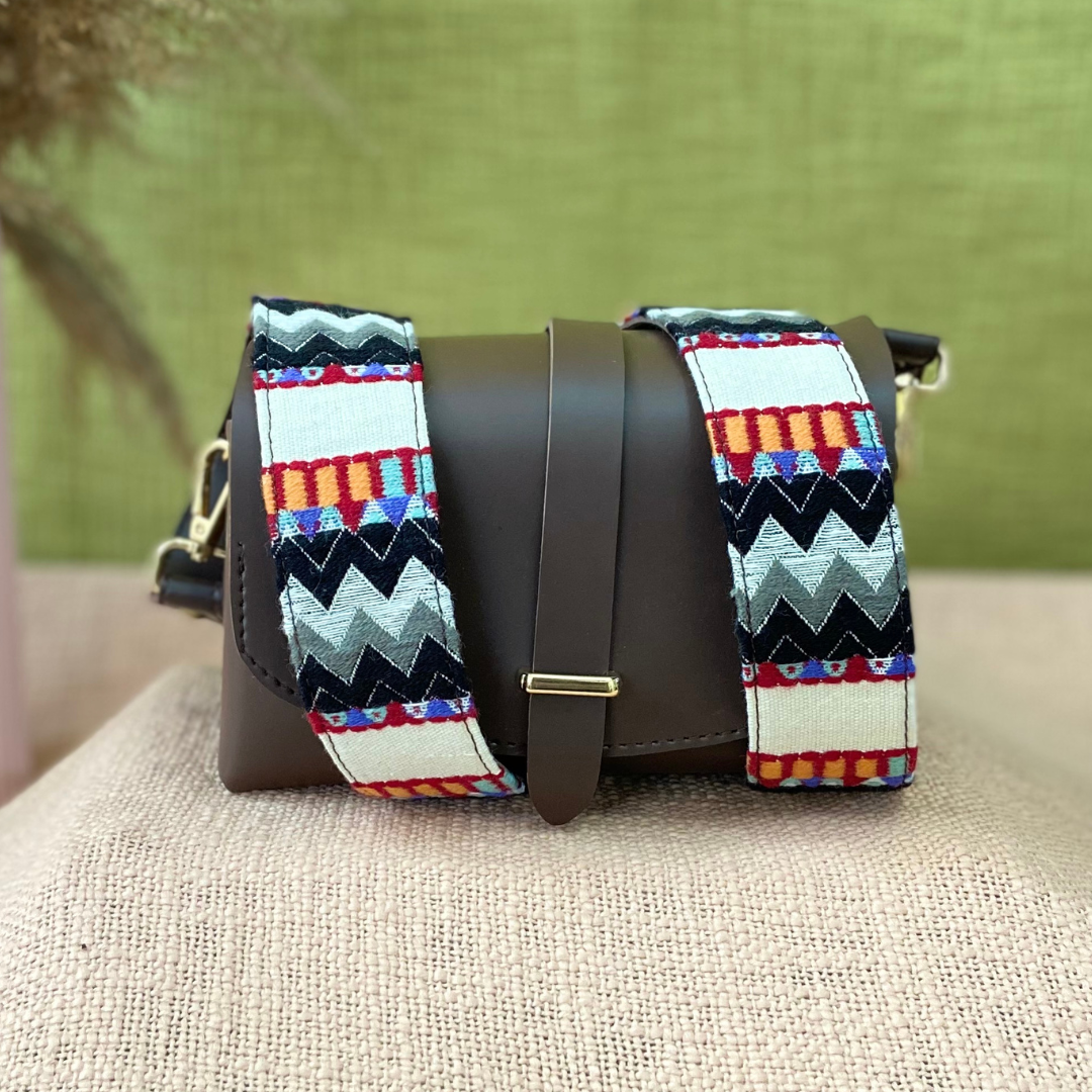 Dark Brown Eva Bag with Tribal Belt.