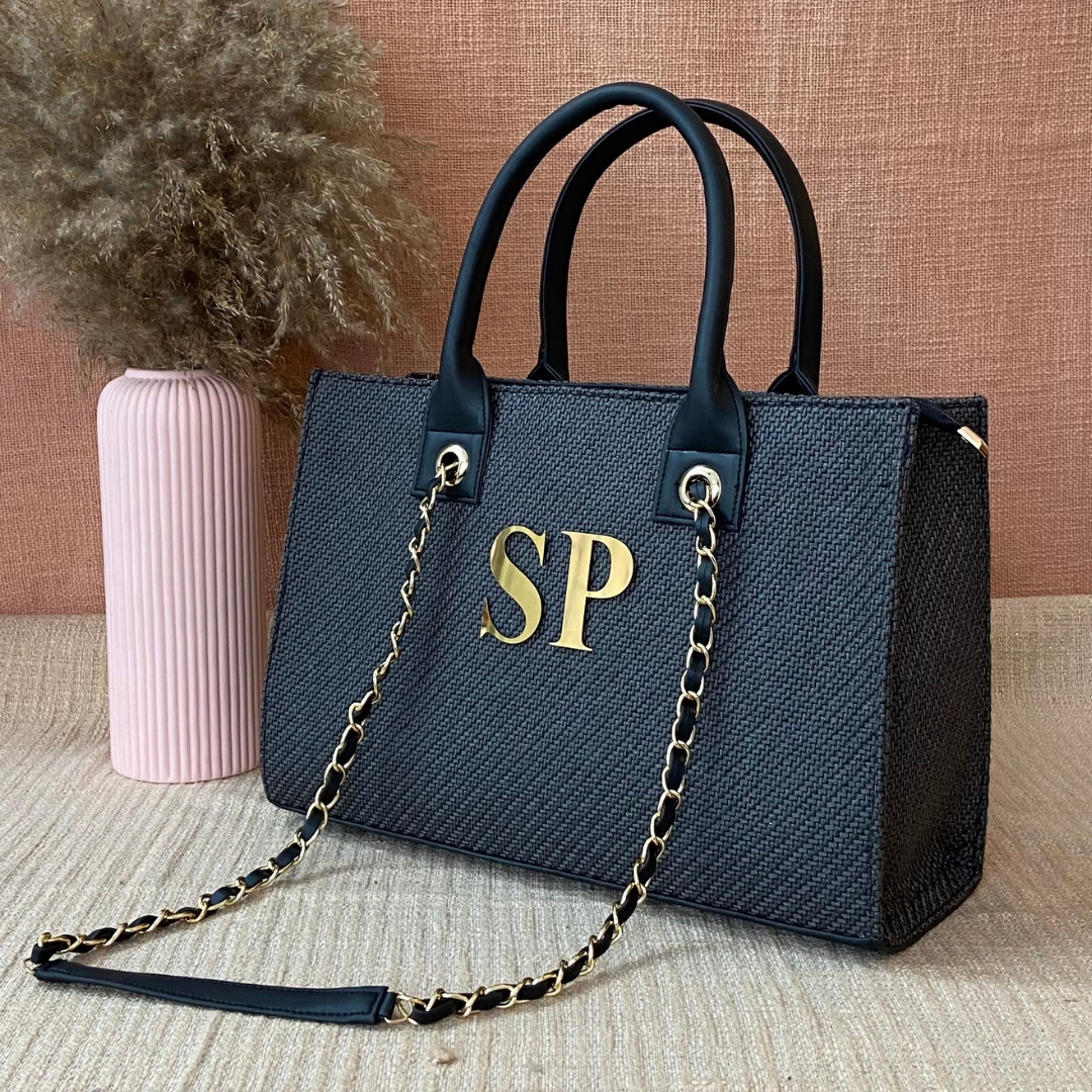Dark Grey Chain Tote 15inch.