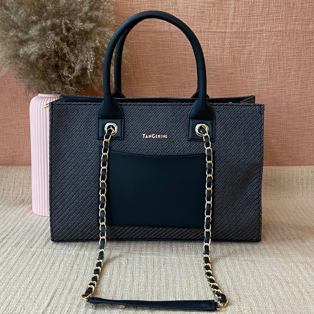 Dark Grey Chain Tote 15inch.