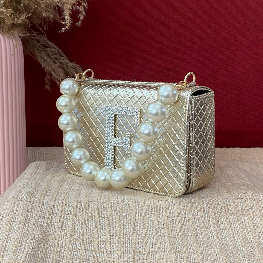 Gold Bottega Box Style Waist Bag Phone Size