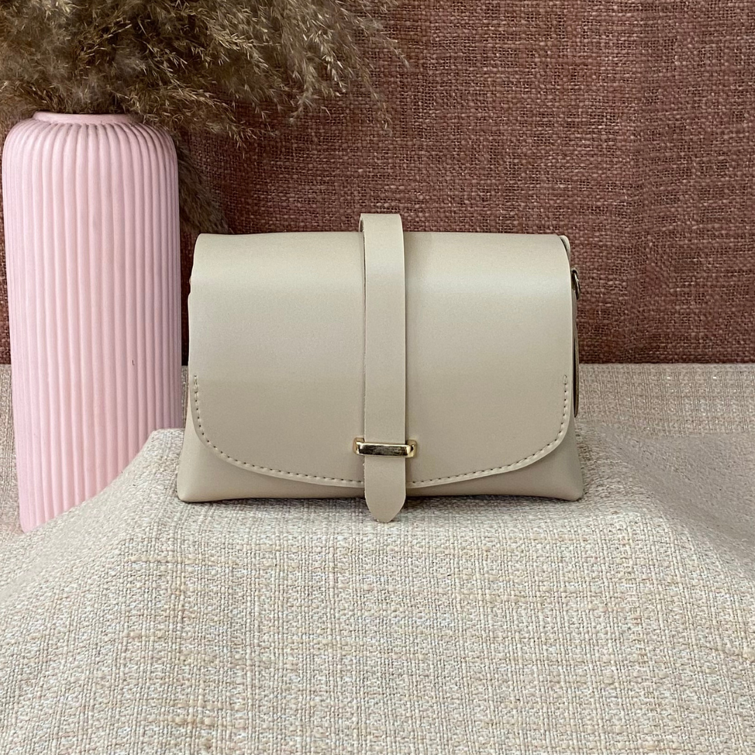 Light Beige Eva Bag with White Tribal Belt.