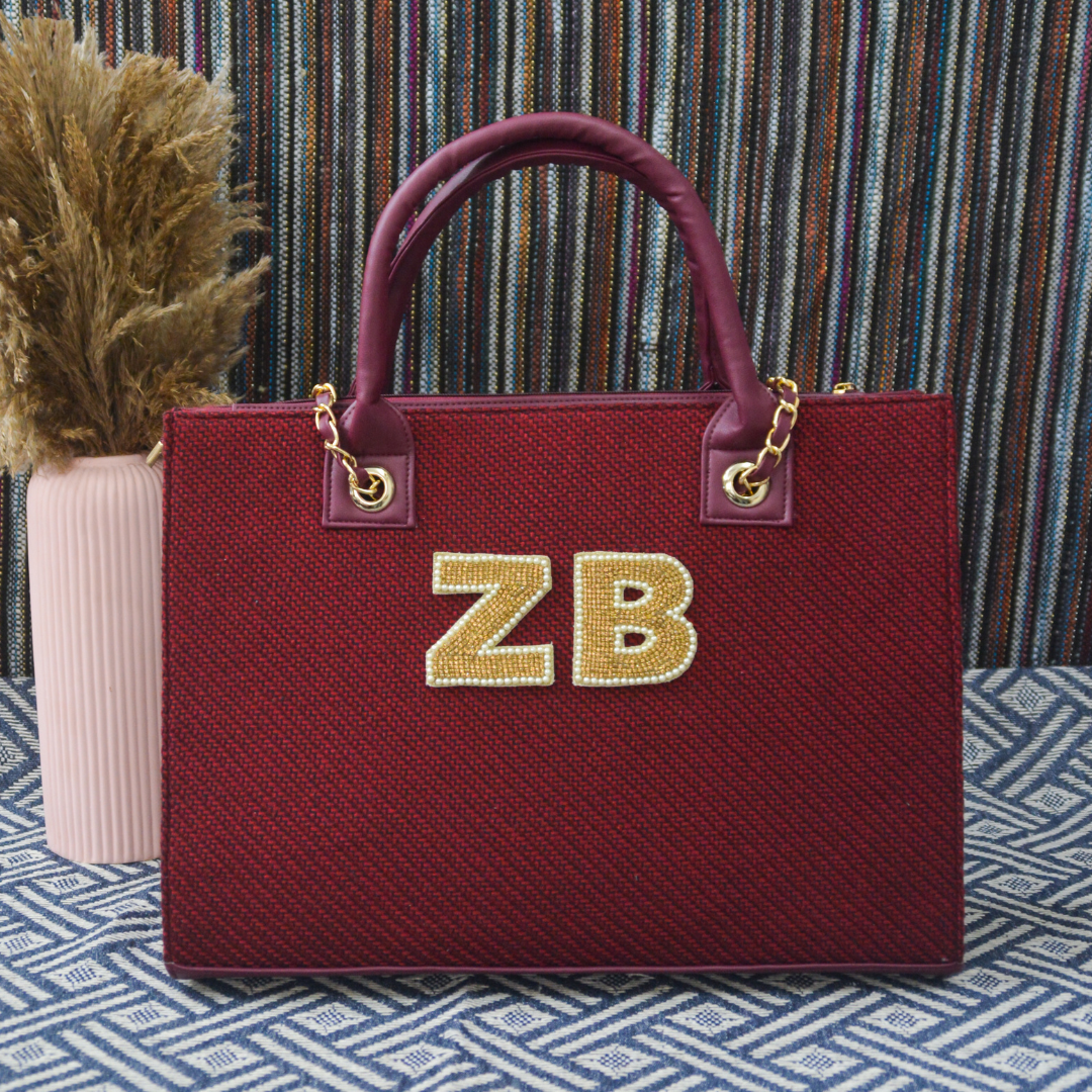 Mulberry Chain Tote Handwork (2 Initials)