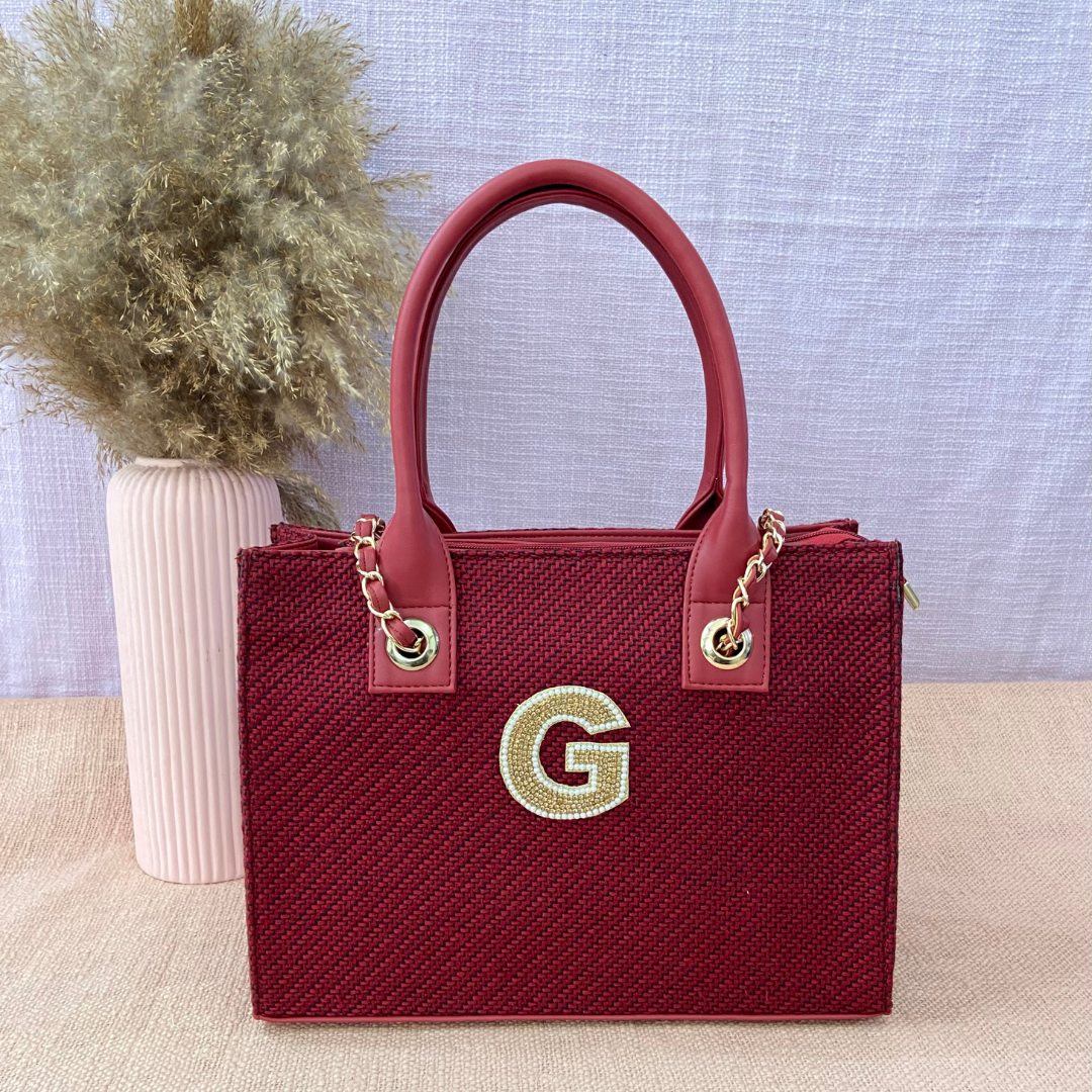 Mulberry Red Chain Tote 12inch