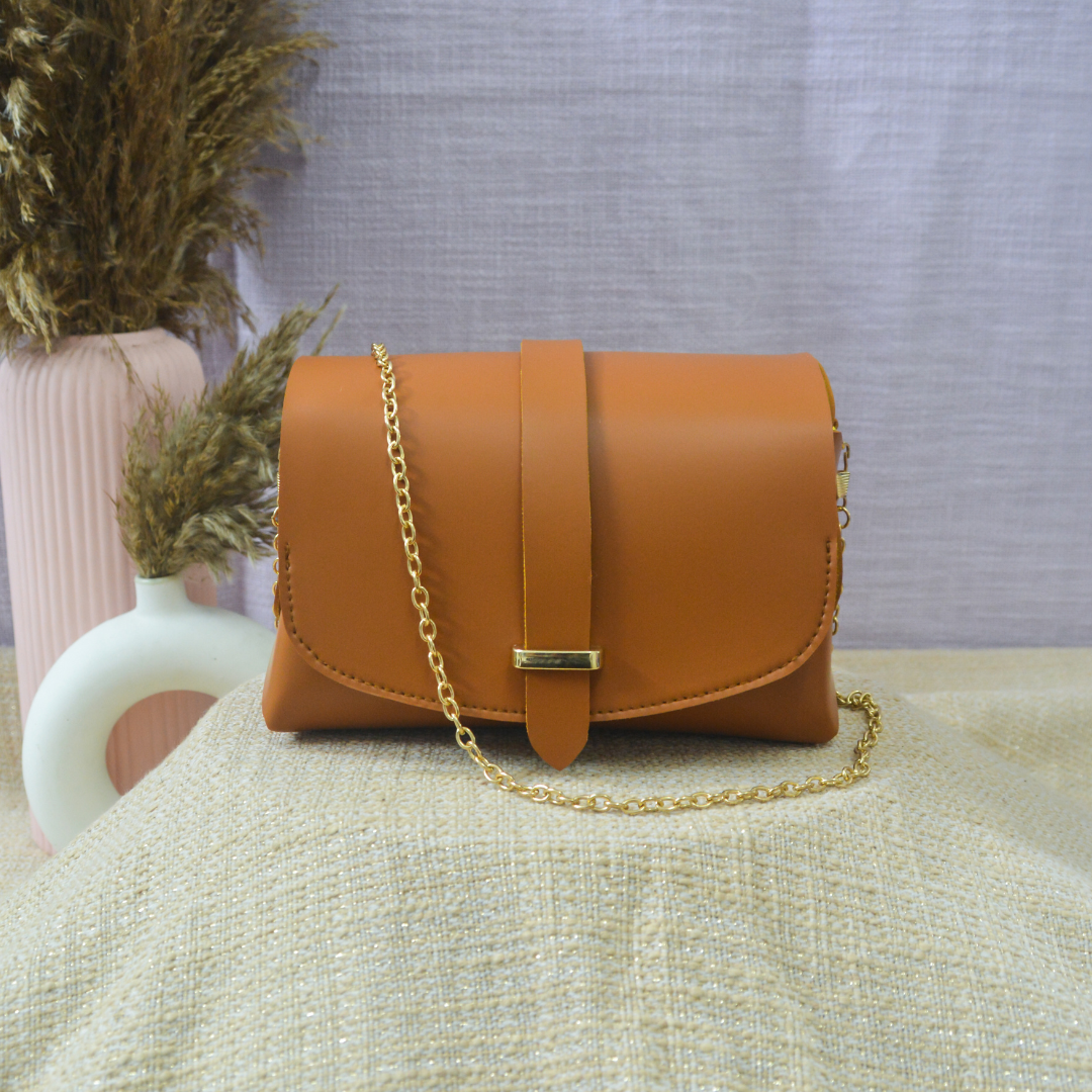 Tan Eva Bag with Boho Belt.