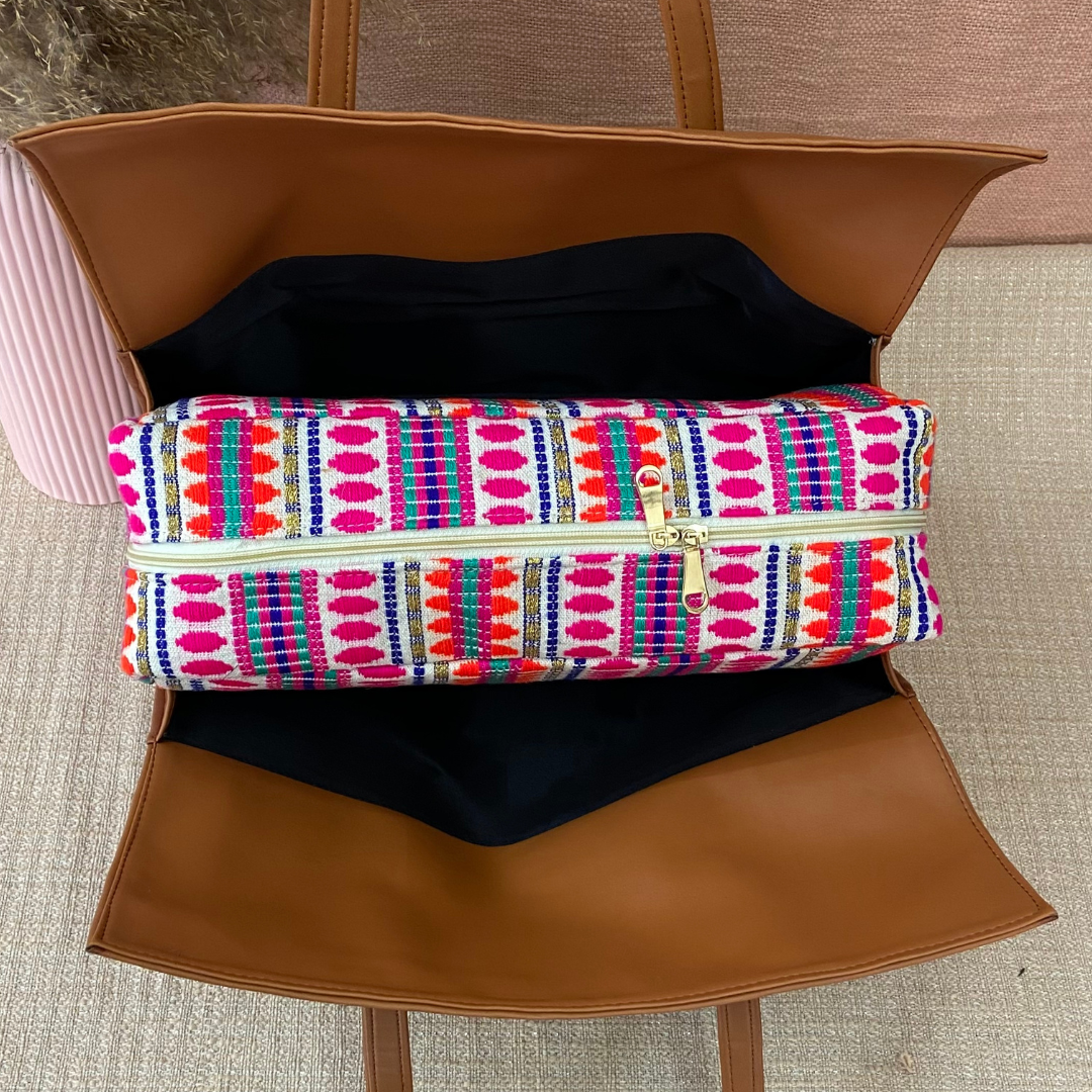 Tan Pink Bullet Leera 16inch Bag