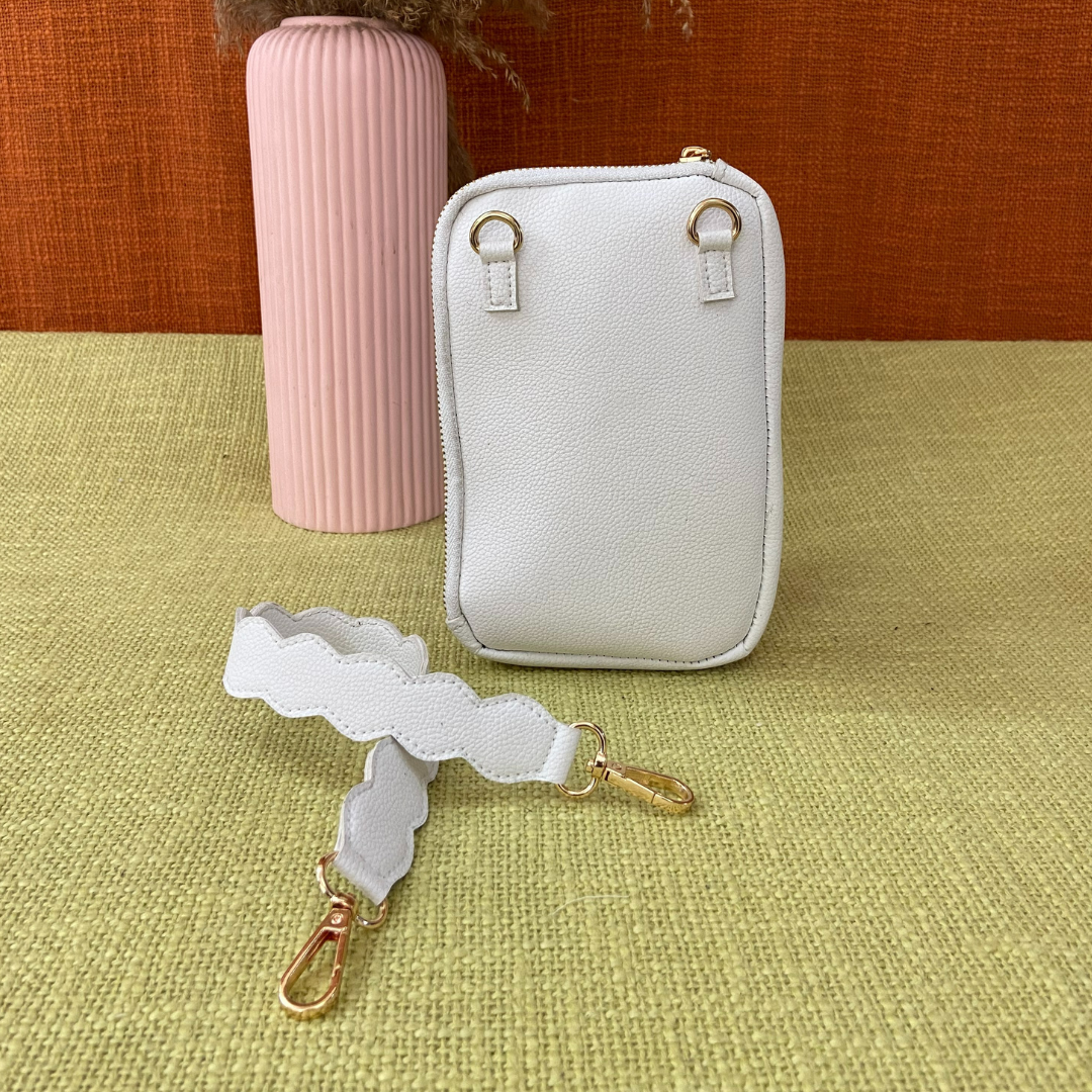 White Pouch + White with Mint & Pink Diamond Pochette Belt.