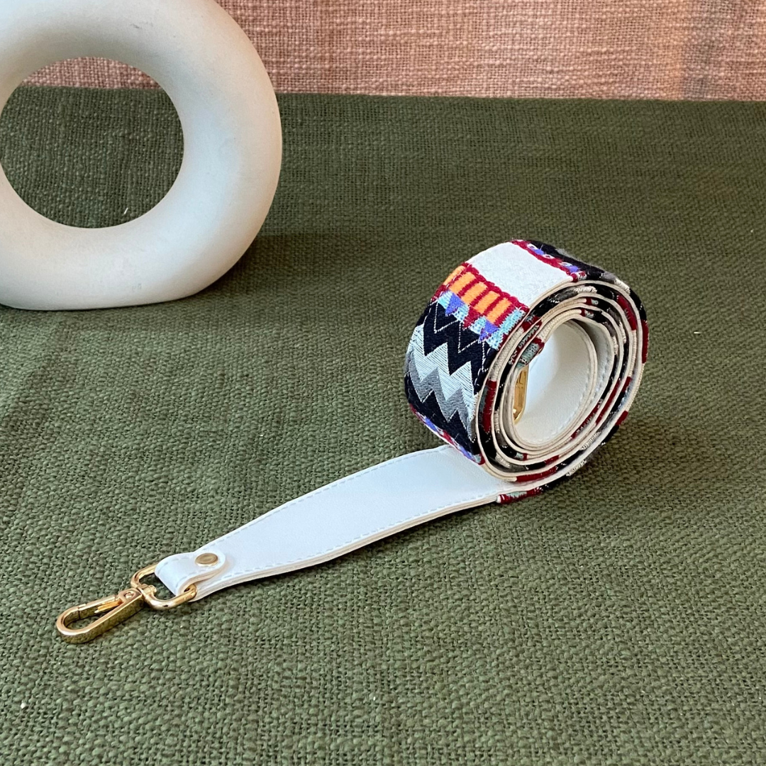 White Tribal Shoulder Strap