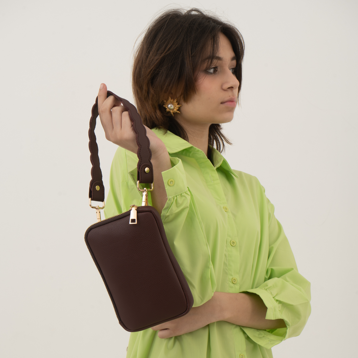 On The Go Strap - In Brown + Brown Pouch