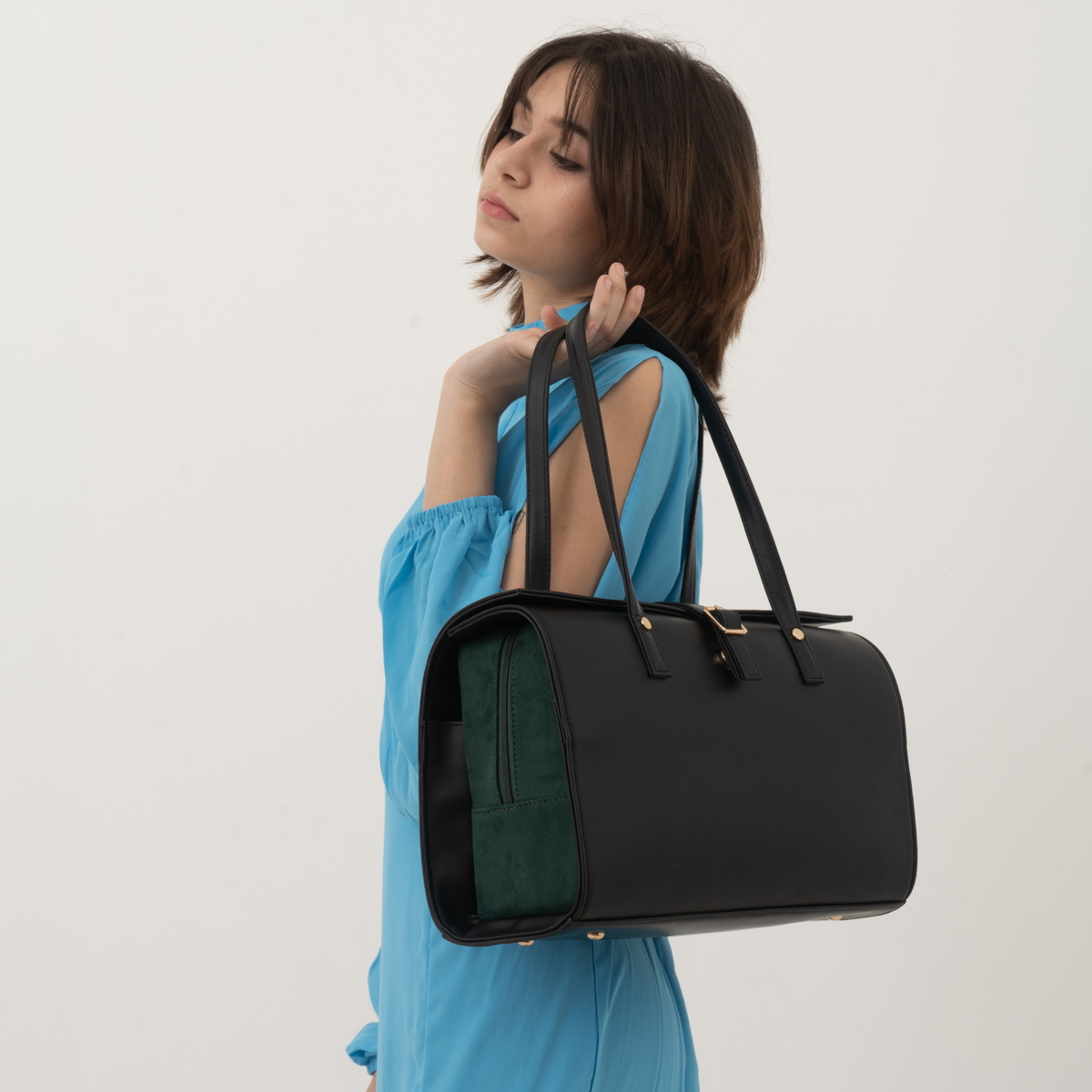 Black & Green Swede Leera 16inch Bag