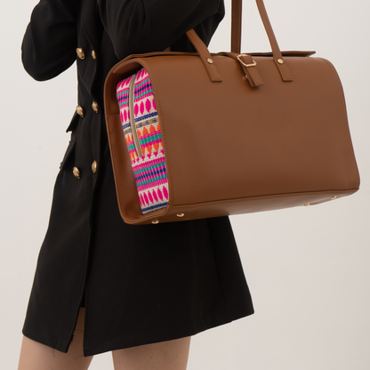 Tan Pink Bullet Leera 14inch Bag