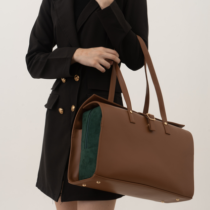 Brown with Green Swede Leera 14inch Bag