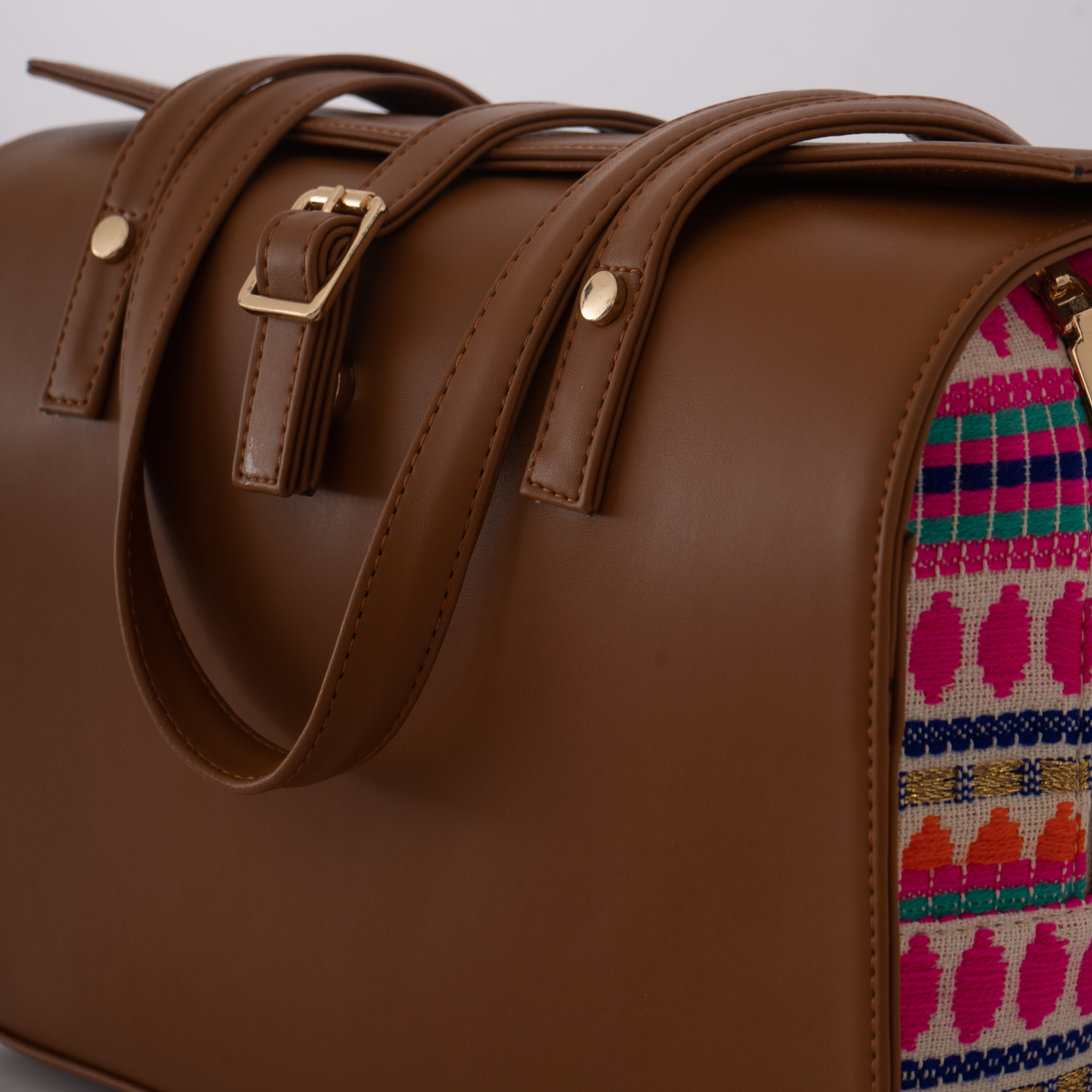 Tan Pink Bullet Leera 14inch Bag