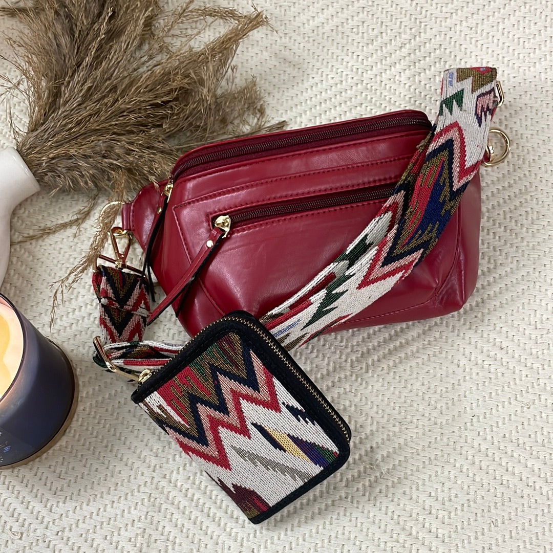 BUM BAG IN WINE + WALLET