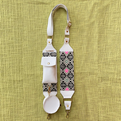 White with Mint &amp; Pink Diamond Pochette only Belt.