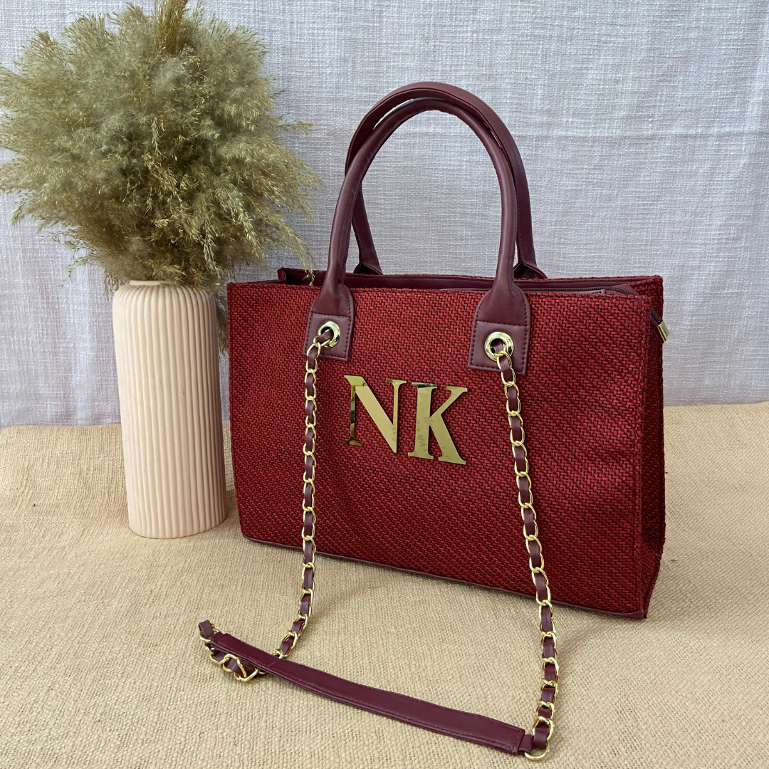 Mulberry Red Chain Tote 15inch.