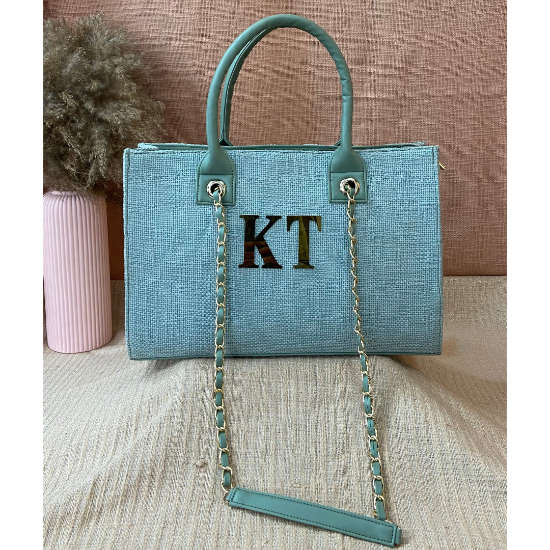 Mint Green Chain Tote 15inch.