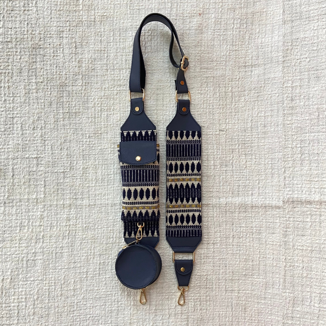 Blue with Blue Bullet Cloth on Pocket Pochette only Belt