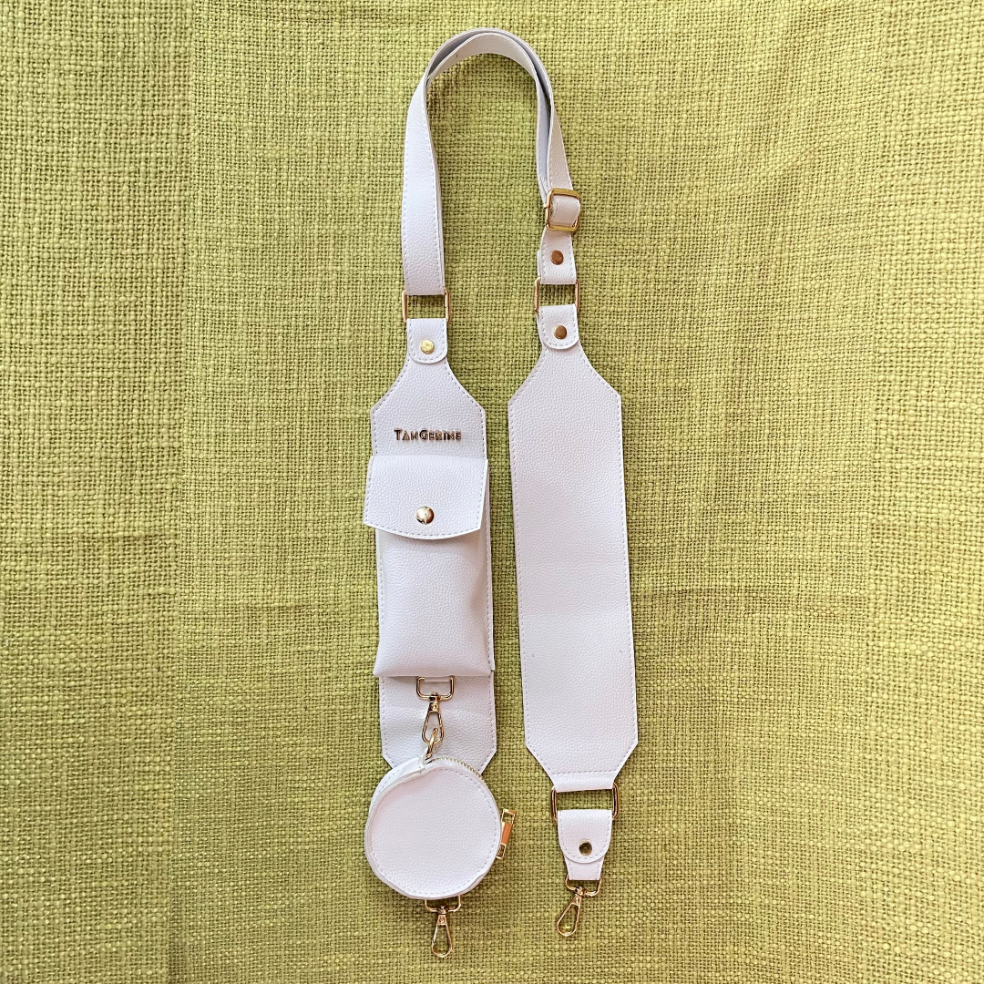 White Plain Pochette Belt with Phone Case