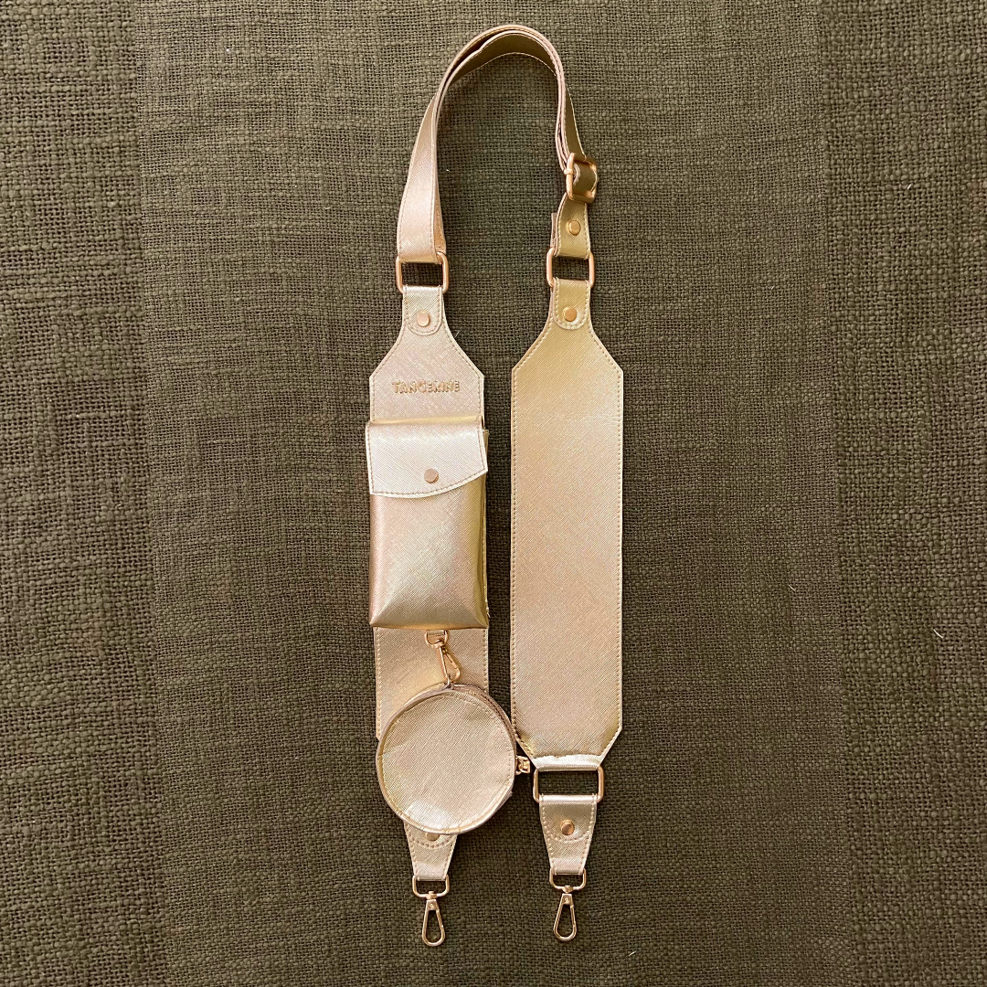 Gold Metallic Plain Pochette only Belt