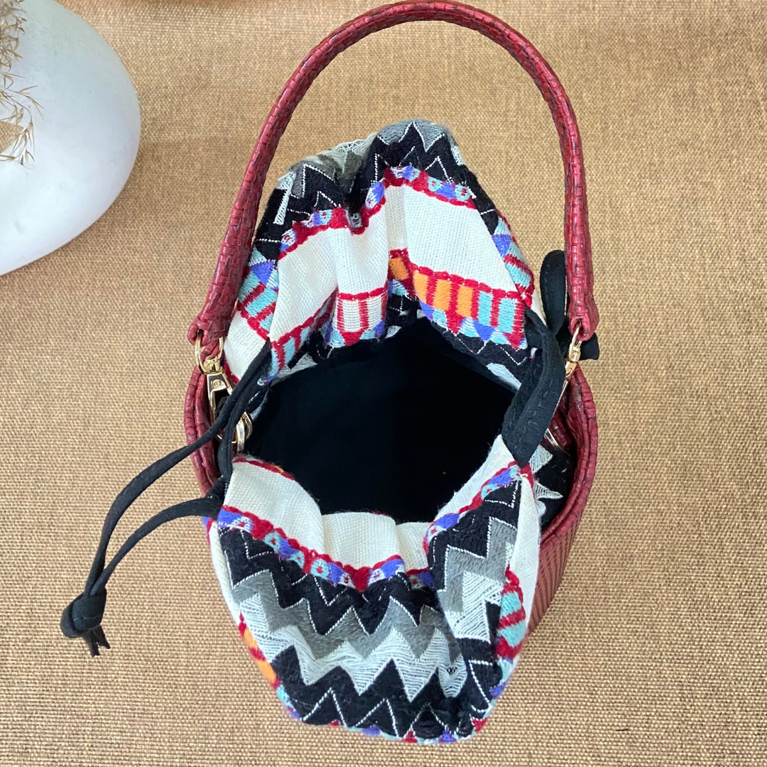 Maroon Bucket Bag