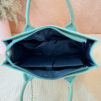 Mint Green Chain Tote 15inch.