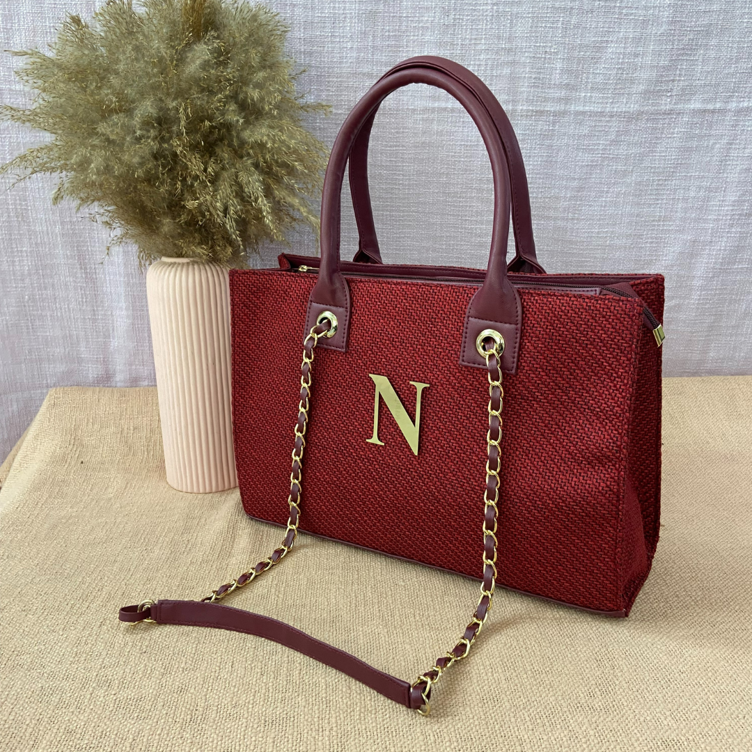 Mulberry Red Chain Tote 15inch.