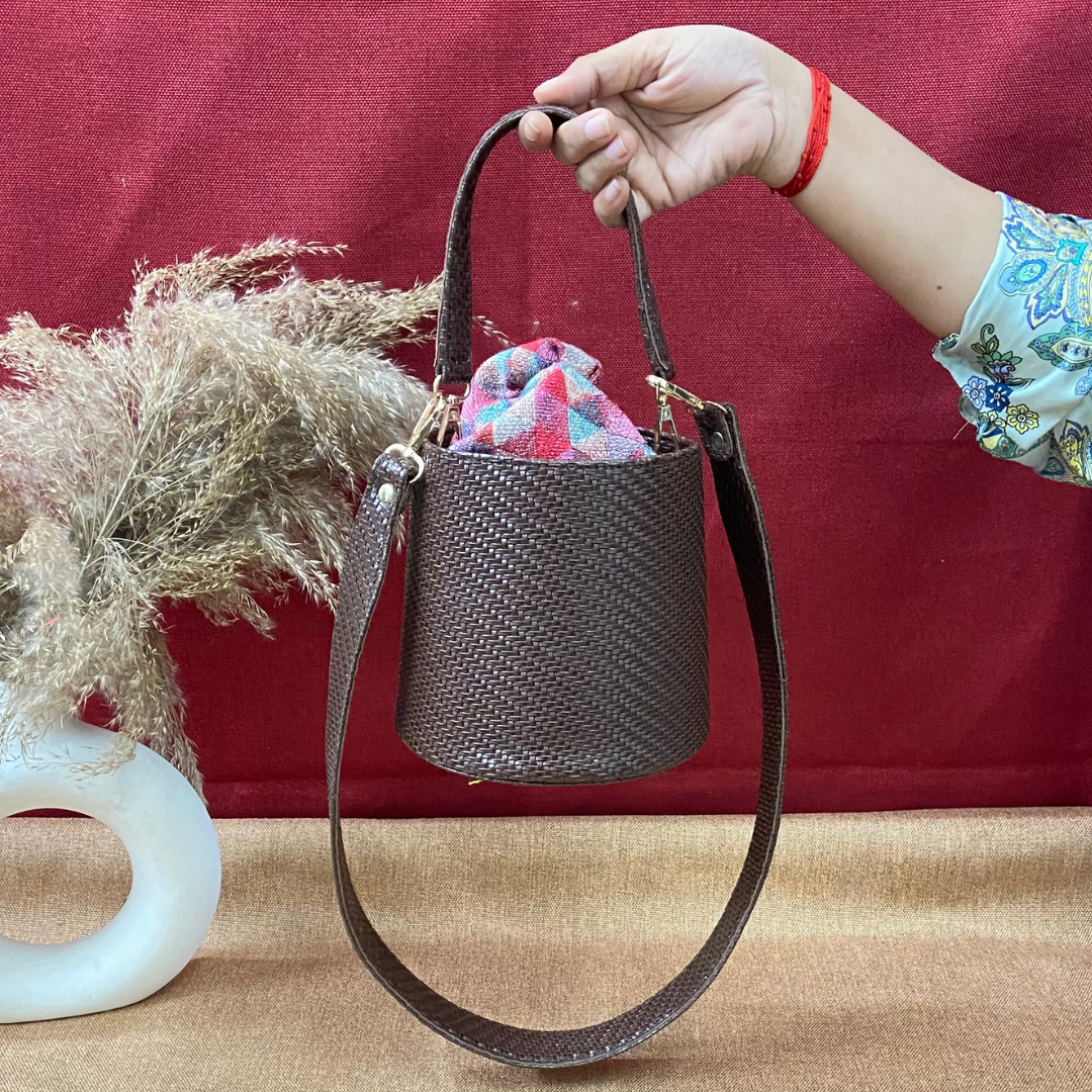 Brown Bucket Bag