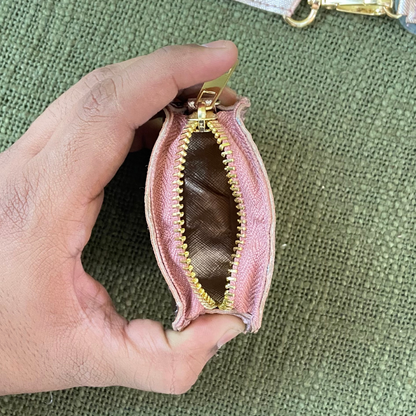 Rose Gold Metallic Plain Pochette Belt with Phone Case