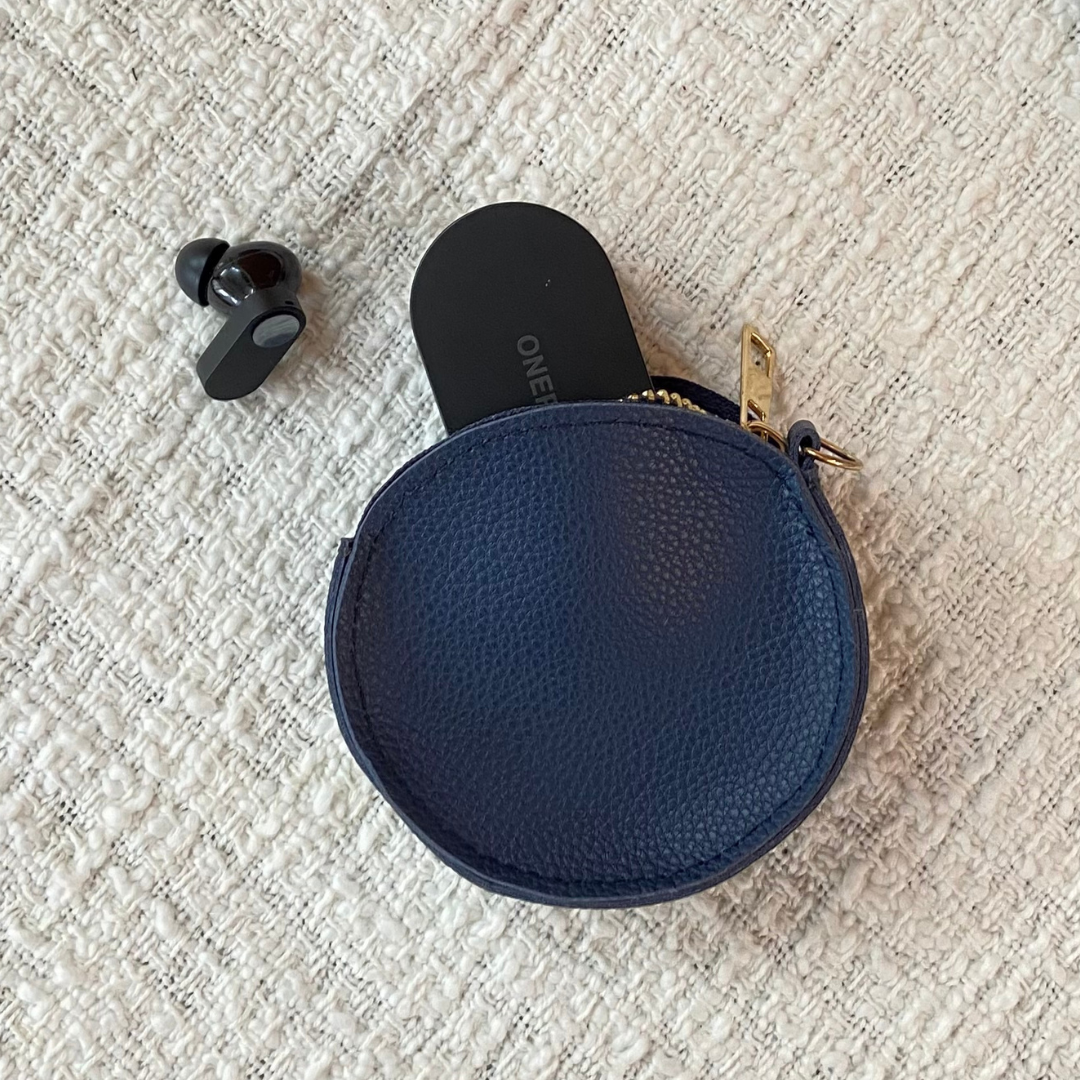 Blue Dual Compartment + Blue Light Black Diamond  Pochette Belt with Phone Case