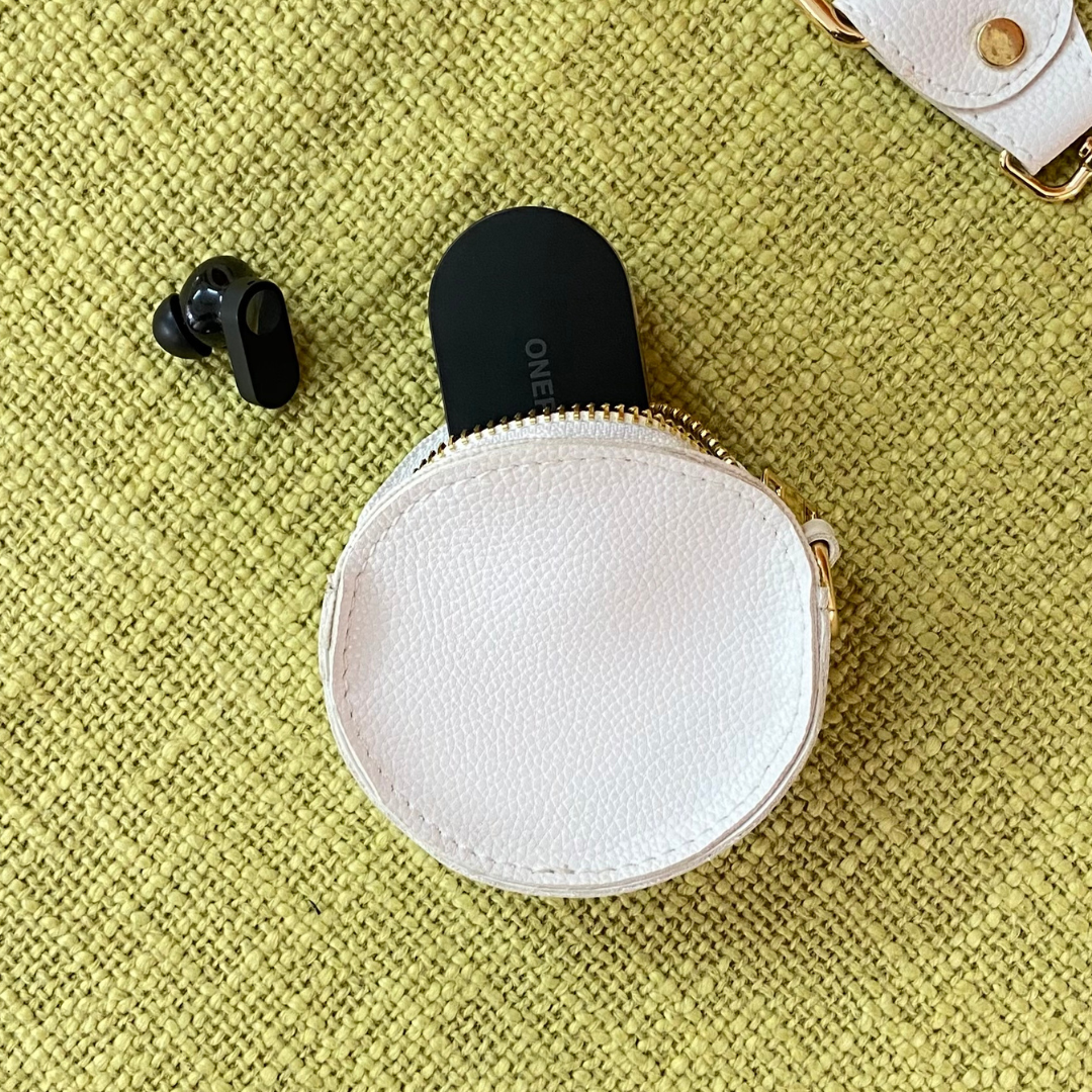 White with Mint &amp; Pink Diamond Pochette Belt with Phone Case