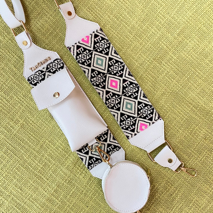 White Pouch + White with Mint &amp; Pink Diamond Pochette Belt.