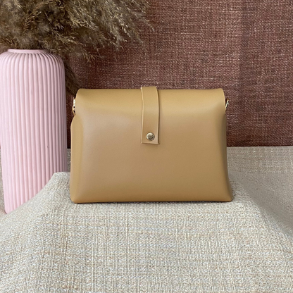 Beige Eva Bag with Multi-color Stripes Belt.